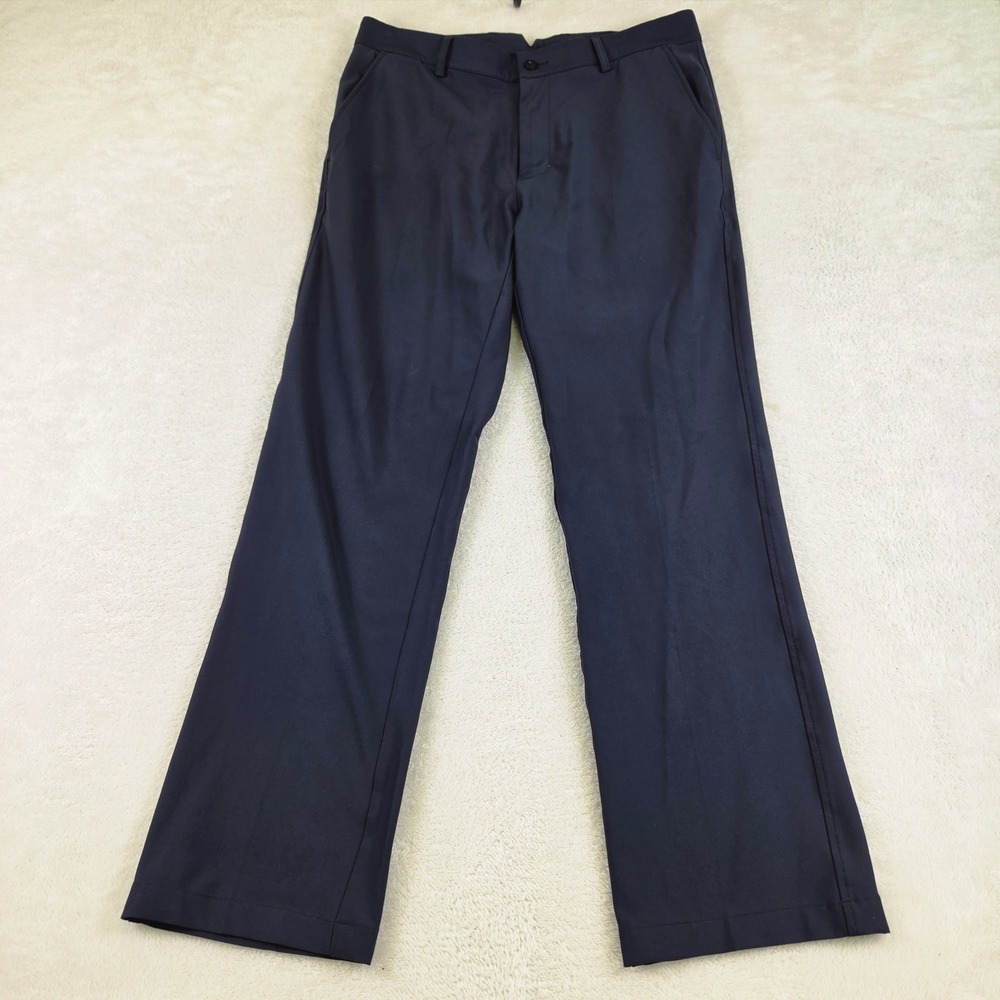 Dunning Mens Golf Pants Navy Blue Flat Front Performance Trousers 32x30